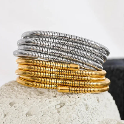 Layered Wire Bracelet – 18k Gold-Plated