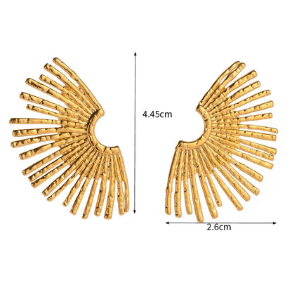 18k Gold-Plated Irregular Line Half-Hoop Earrings
