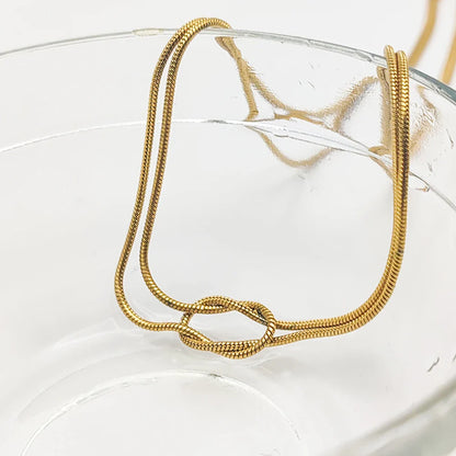 18k Gold-Plated Minimalist Knot Necklace
