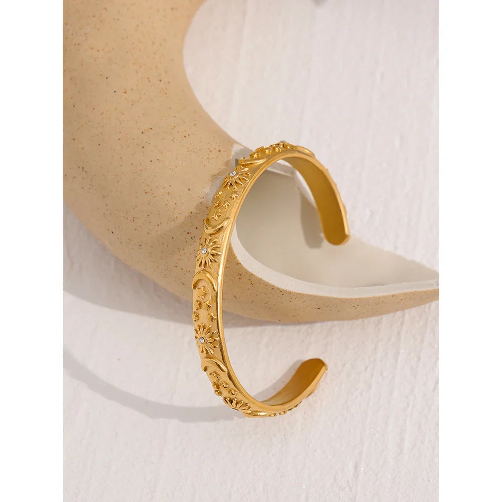 18k Gold-Plated Adjustable Celestial Stars Bracelet