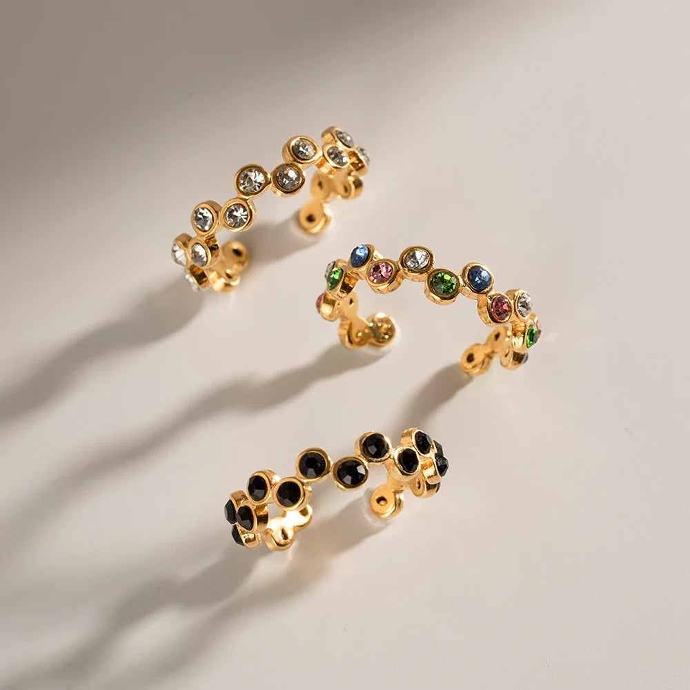 18k Gold-Plated Adjustable Interlaced Spheres Ring