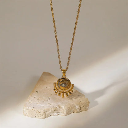 18k Gold-Plated Evil Eye Pendant Necklace