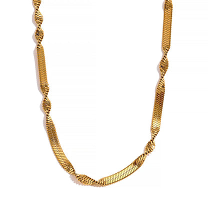 18k Gold-Plated Twisted Snake Chain Necklace