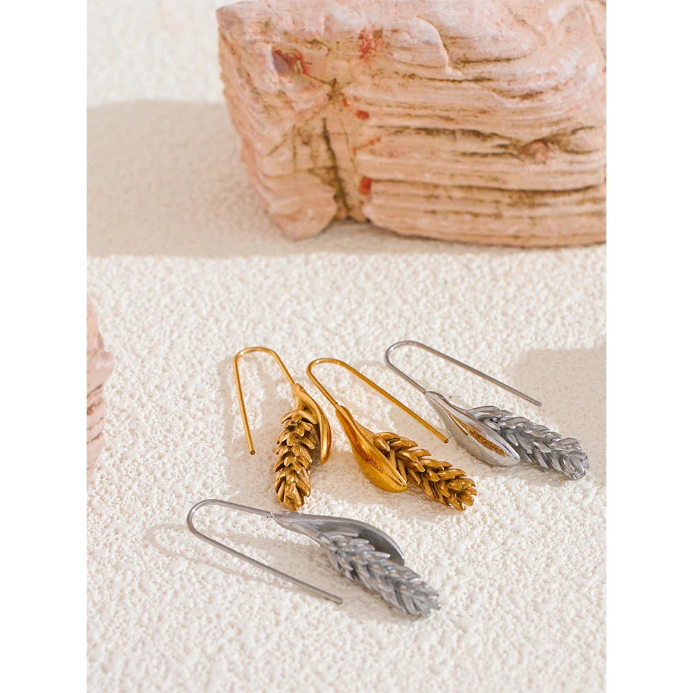 18k Gold-Plated Wheat Drop Earrings
