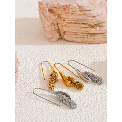 18k Gold-Plated Wheat Drop Earrings