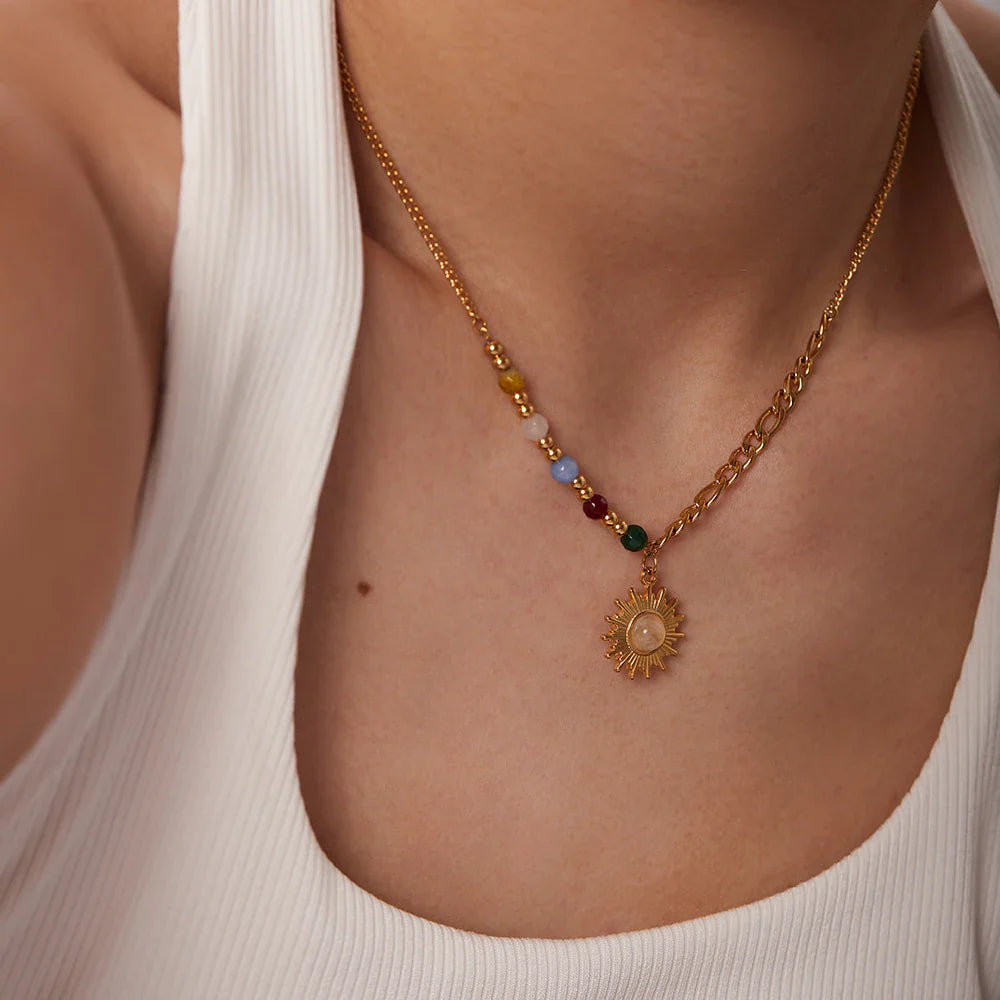 18k Gold-Plated Golden Sun Necklace