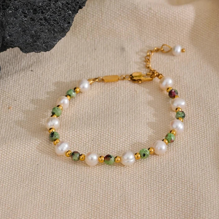 Adjustable Minimalist Cylindrical Bracelet in 18k Gold Plating