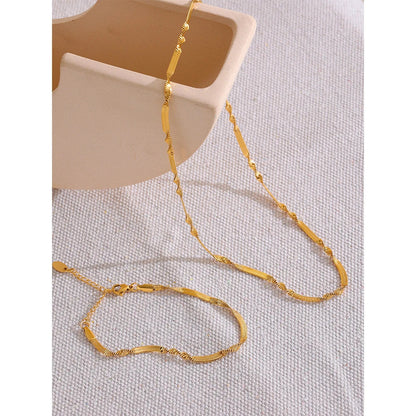 18k Gold-Plated Twisted Snake Chain Necklace