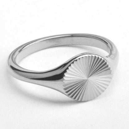 18k Gold Plated Minimalist Round Textured Ring