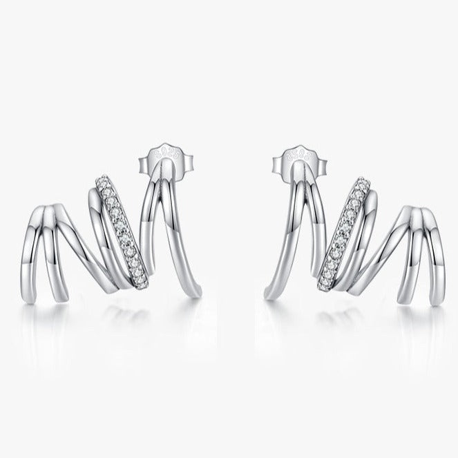 925 Sterling Silver Wave Earrings