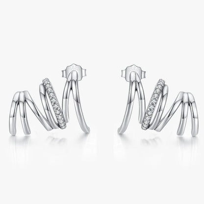 925 Sterling Silver Wave Earrings
