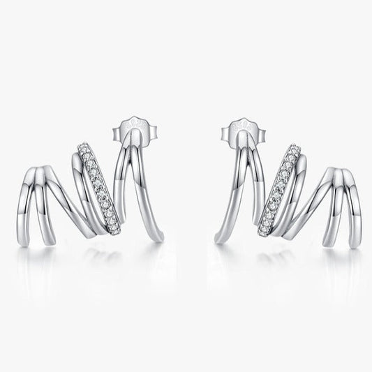 925 Sterling Silver Wave Earrings