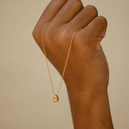 18k Gold-Plated Minimalist Water Drop Pendant Necklace