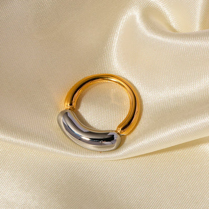 18k Gold-Plated Minimalist Smile Ring