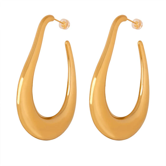 18k Gold-Plated Organic Hoop Earrings