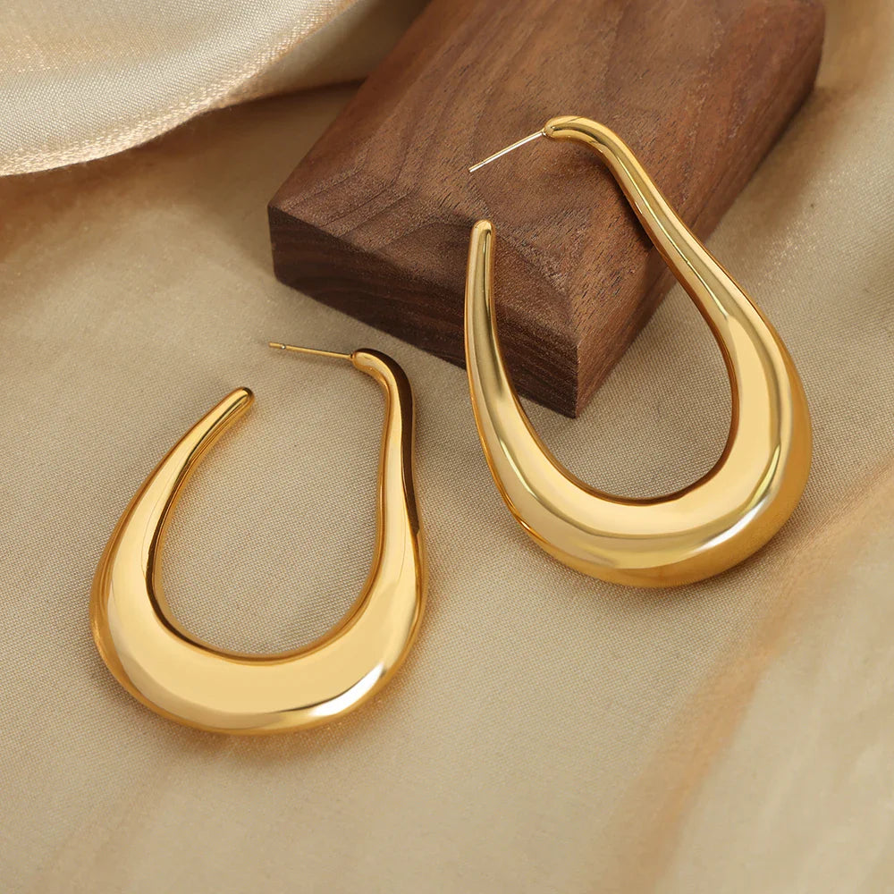 18k Gold-Plated Organic Hoop Earrings