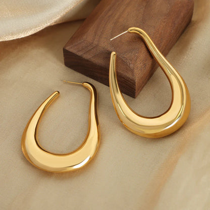 18k Gold-Plated Organic Hoop Earrings