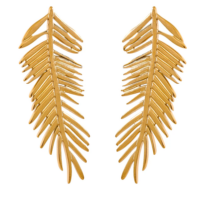 18k Gold-Plated Palm Branch Earrings