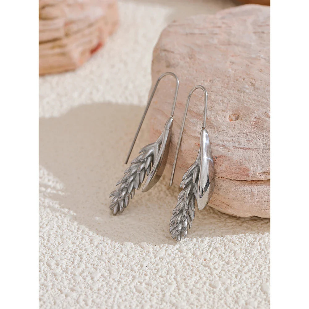 18k Gold-Plated Wheat Drop Earrings