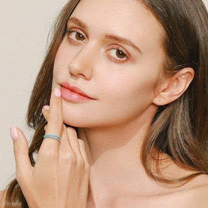 925 Sterling Silver Pavé Turquoise Ring