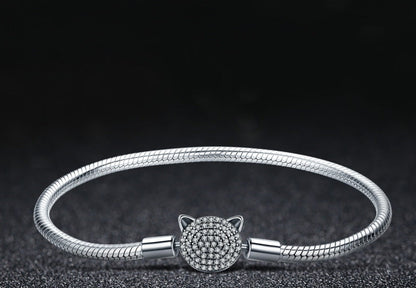 Cute Cat Bracelet in 925 Sterling Silver