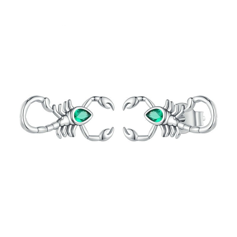 925 Sterling Silver Scorpion Zirconia Earrings