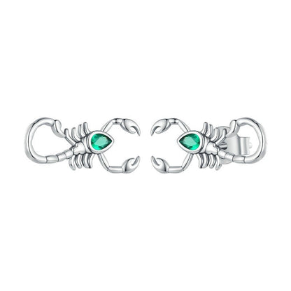 925 Sterling Silver Scorpion Zirconia Earrings