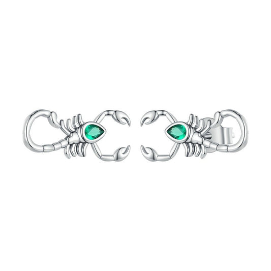 925 Sterling Silver Scorpion Zirconia Earrings
