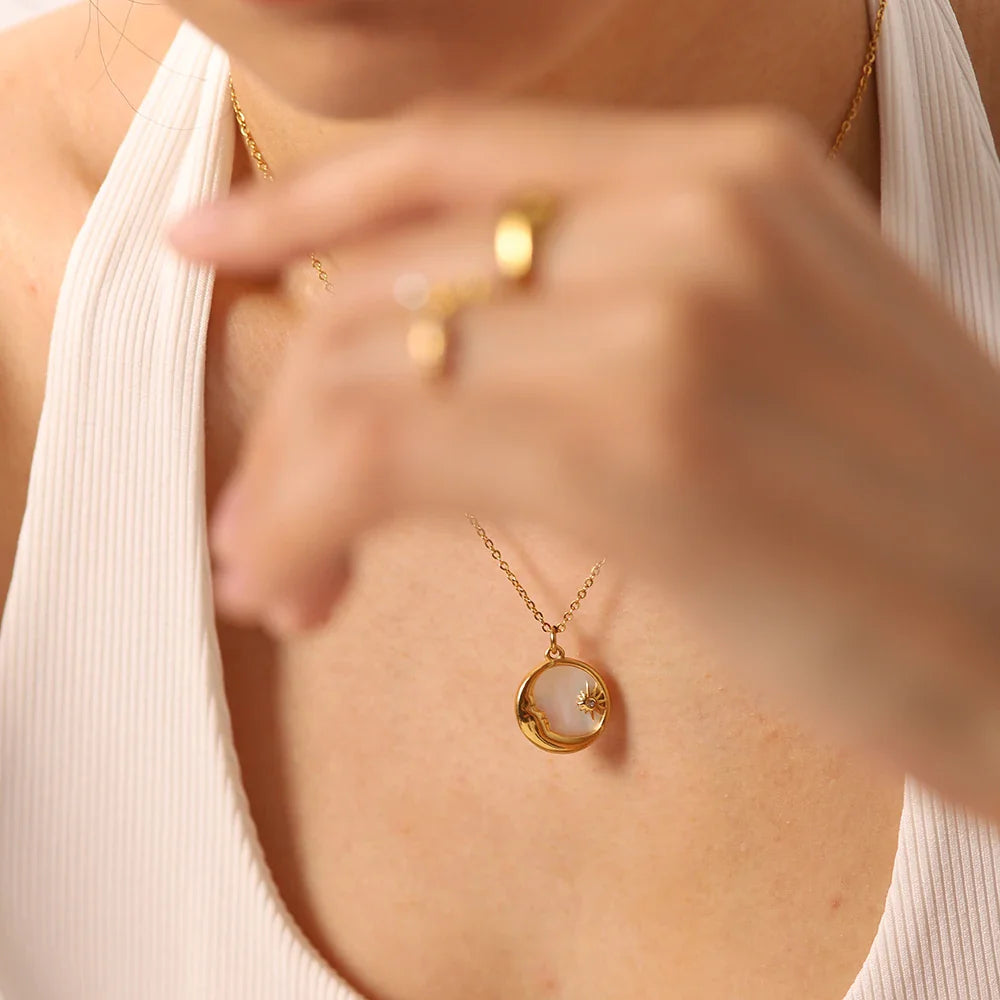 Celestial Stars Necklace in 18k Gold Plating
