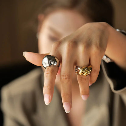 18k Gold-Plated Irregular Sphere Maximalist Ring