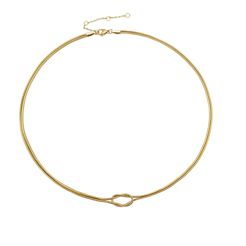 18k Gold-Plated Minimalist Knot Necklace