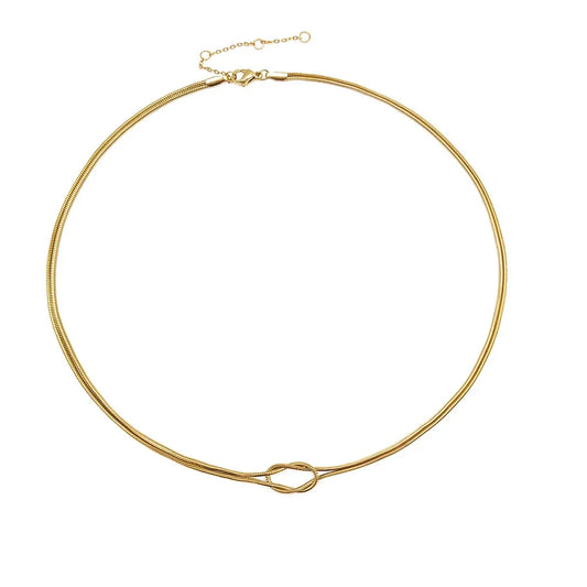 18k Gold-Plated Minimalist Knot Necklace