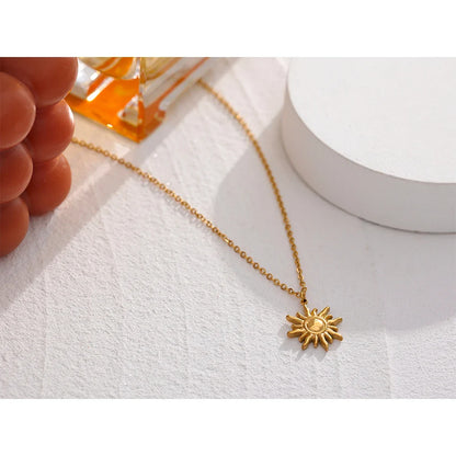 18k Gold-Plated Ancestral Sun Pendant Necklace