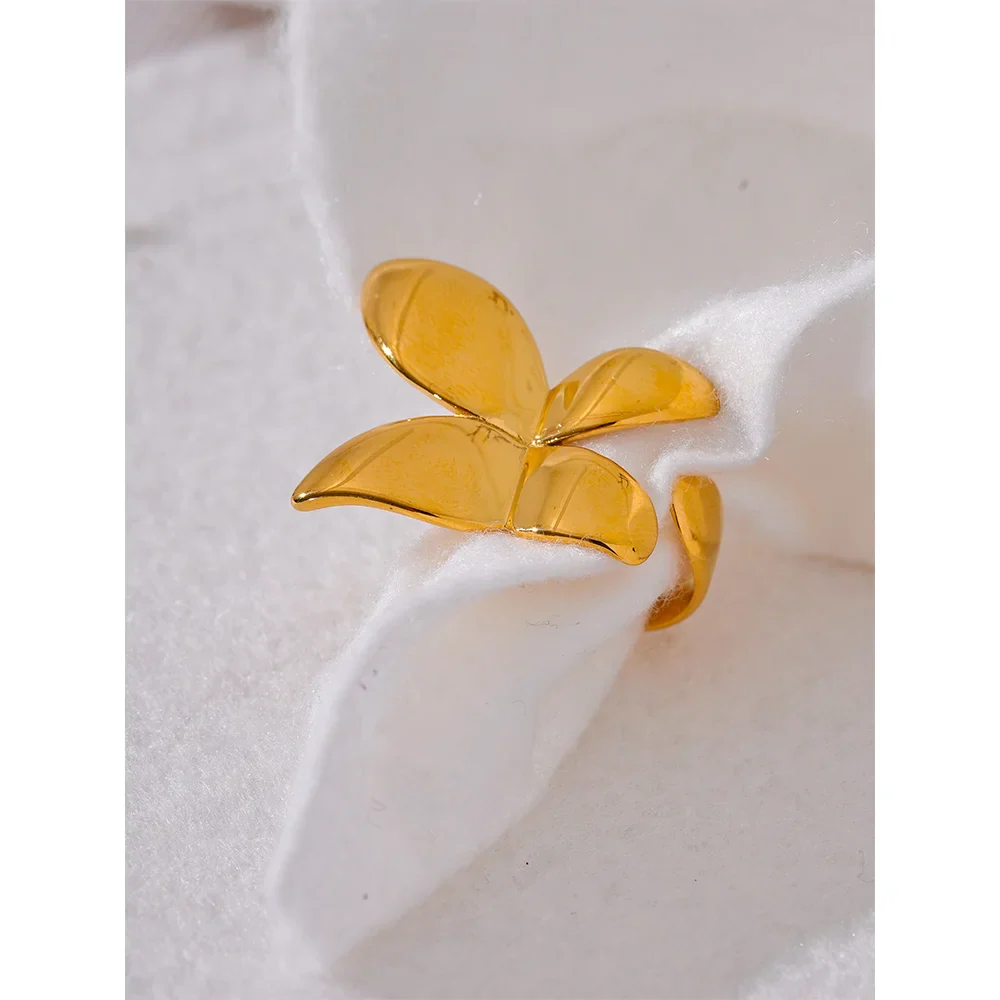 18k Gold-Plated Adjustable Maximalist Butterfly Ring