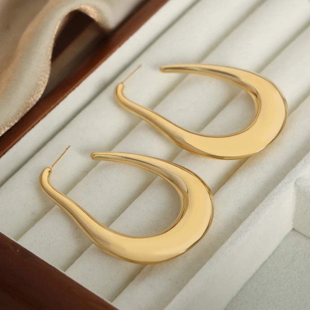 18k Gold-Plated Organic Hoop Earrings