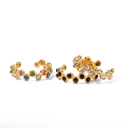 18k Gold-Plated Adjustable Interlaced Spheres Ring