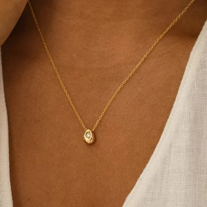 18k Gold-Plated Minimalist Water Drop Pendant Necklace