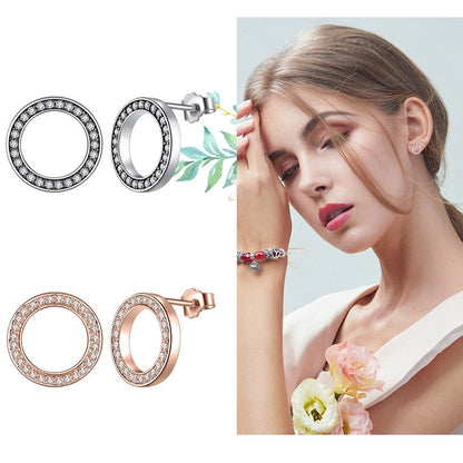 925 Sterling Silver Cycle Zirconia Earrings