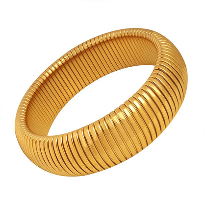 Adjustable Minimalist Bangle – 18k Gold-Plated