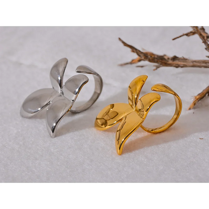 18k Gold-Plated Adjustable Maximalist Butterfly Ring