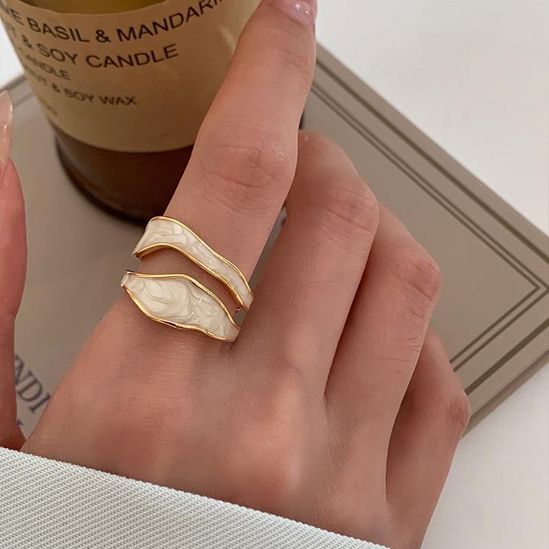Women’s 18k Gold Plated Double Organic Design Ring