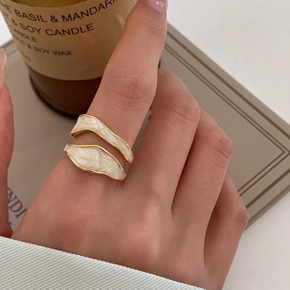 Women’s 18k Gold Plated Double Organic Design Ring