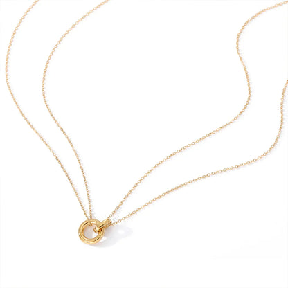 18k Gold Plated Double Necklace with Open Sphere