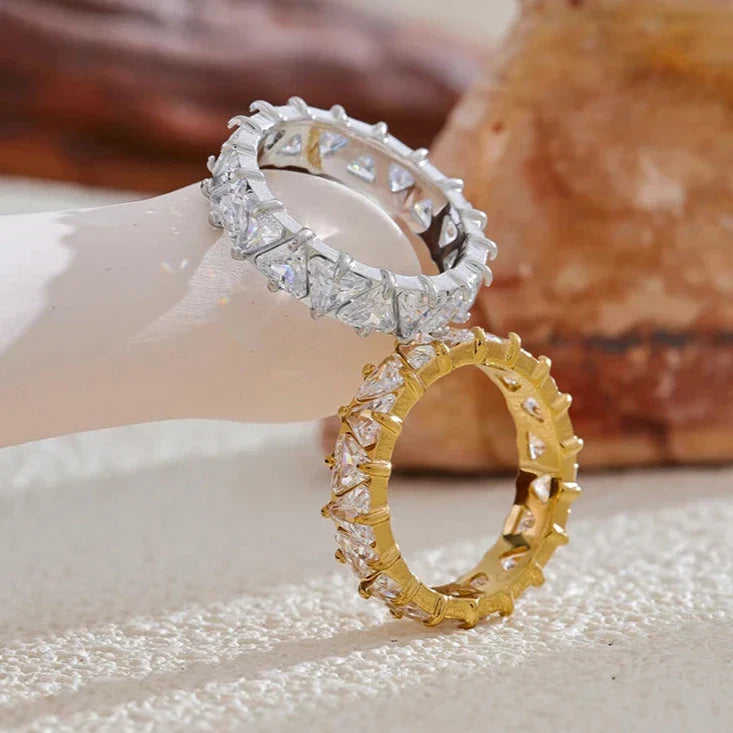 18k Gold-Plated Pavé Zirconia Heart Ring