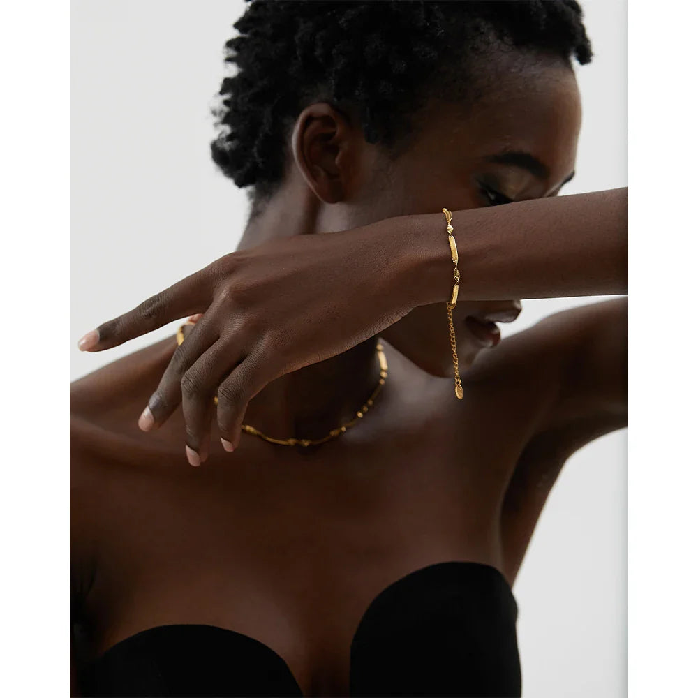18k Gold-Plated Twisted Snake Chain Necklace