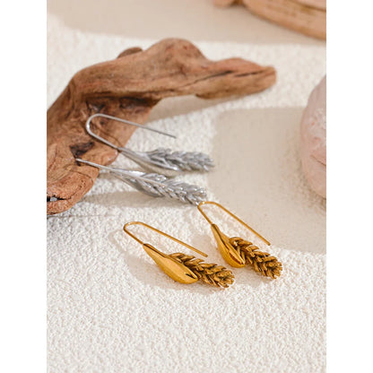 18k Gold-Plated Wheat Drop Earrings