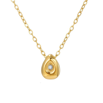 18k Gold-Plated Minimalist Water Drop Pendant Necklace