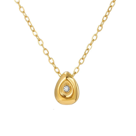 18k Gold-Plated Minimalist Water Drop Pendant Necklace