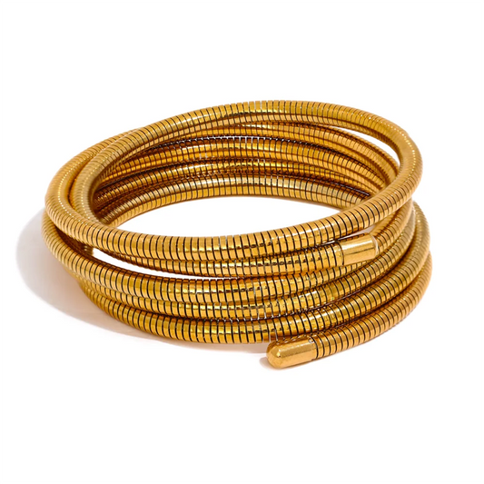 Layered Wire Bracelet – 18k Gold-Plated