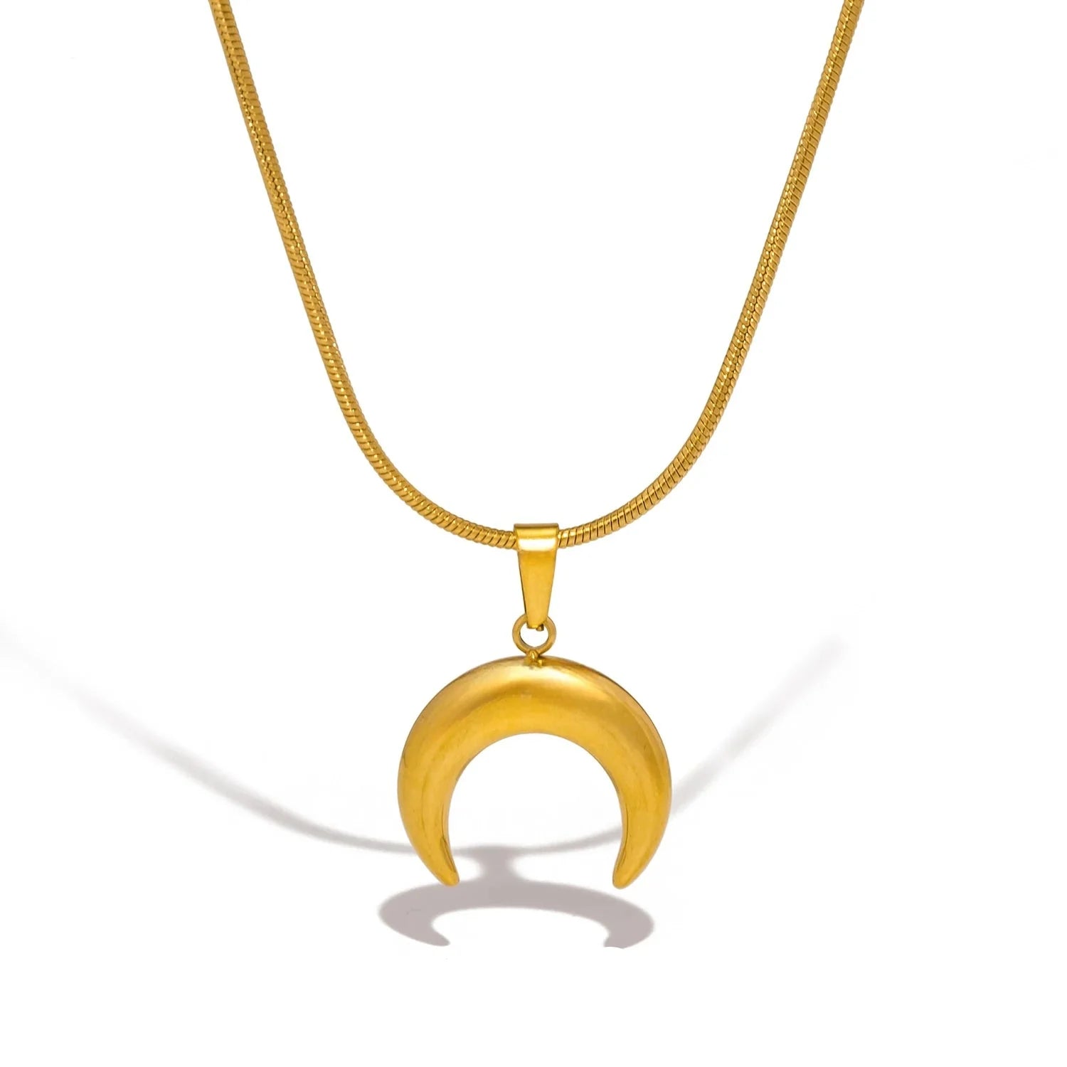 18k Gold-Plated Crescent Moon Necklace
